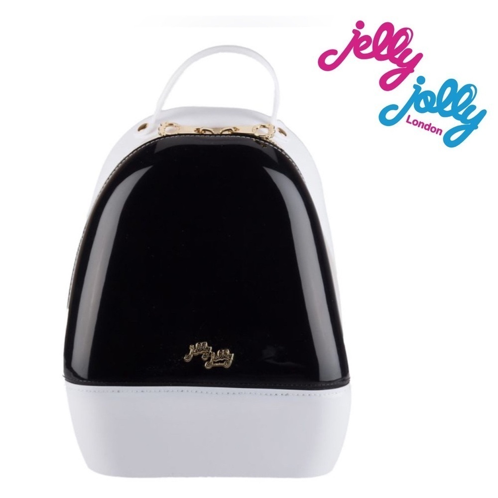 Nwt Jelly Jolly London Annabelle Mini Backpack Sparkled Black And White